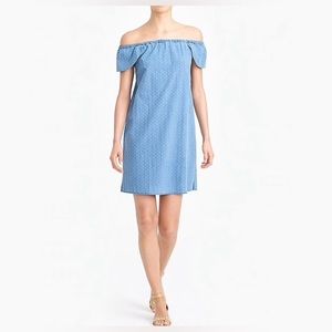 J. Crew Indigo Off-the-Shoulder Dress
